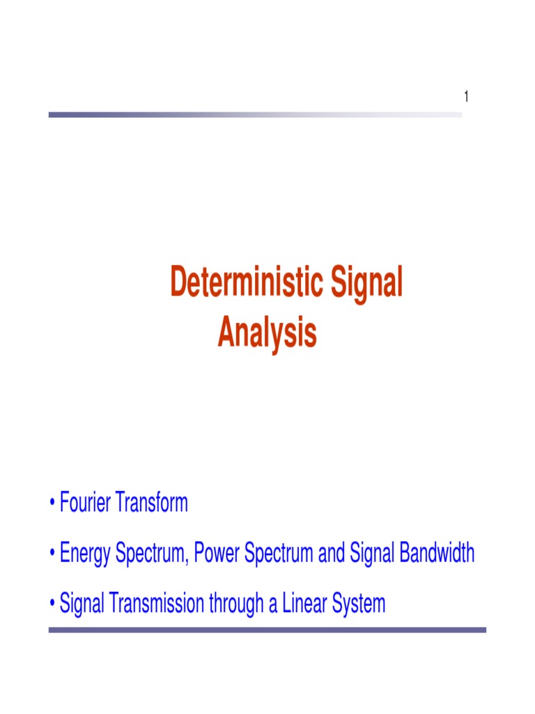 2 Deterministic Signal Analysis PDF Spectral Density Low Pass Filter