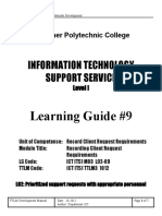 Information Technology Support Service: Learning Guide #9