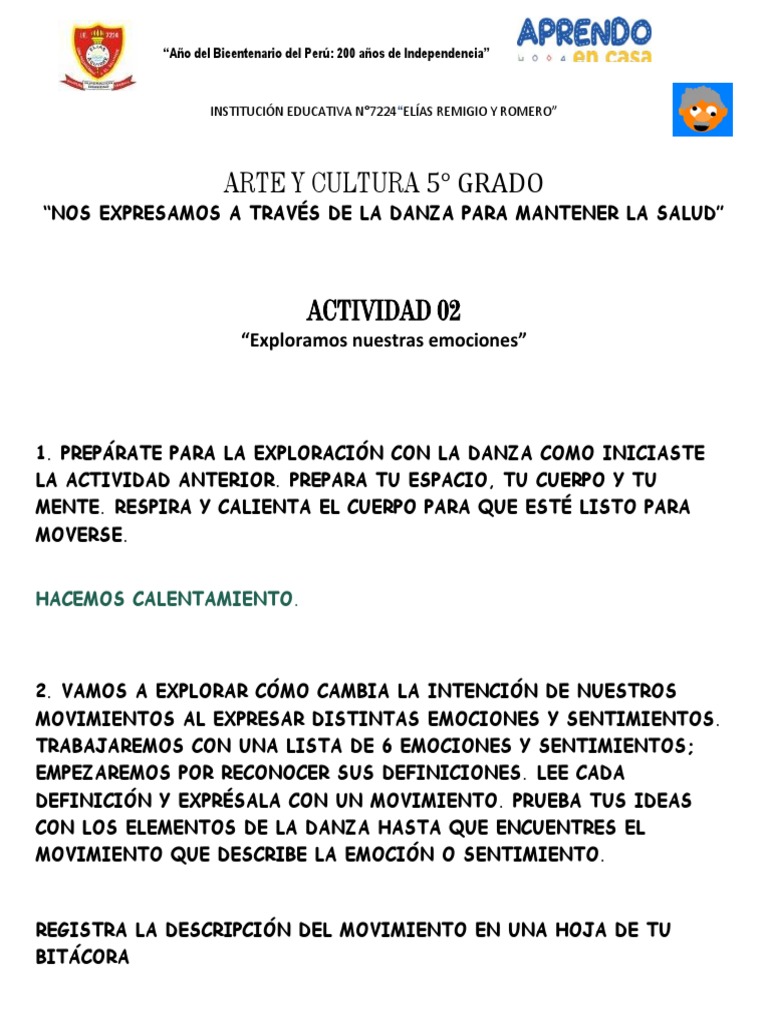Danza y Emociones en el Bicentenario | PDF | Las emociones | Bailes