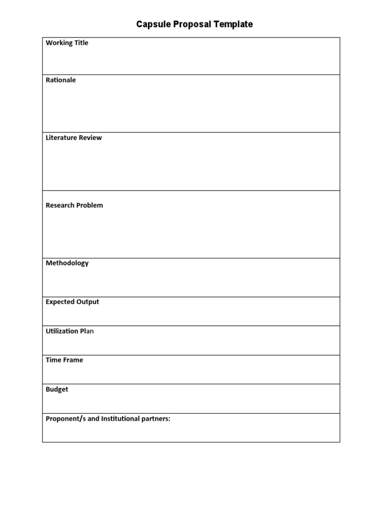 Research Capsule Proposal Template | PDF