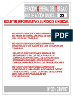 Boletín 23 Disposiciones Mínimas Sobre Salud y Seguridad en El Trabajo RD 48597 RD 48697 RD 48797 y RD 48897