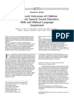 Adolescent Outcomes of Children With Early Speech Sound Disorders With and Without Language Impairment