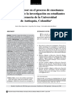 Rol Del Profesor en El Proceso de Enseñanza Aprendizaje de La Investigación en Estudiantes de Enfermería de La Universidad de Antioquia, Colombia