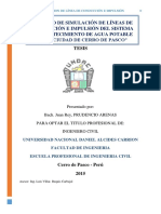 Modelo de Simulación de Lineas de Conduccion e Impulsion Del Sistema de Abastecimiento de AP en Cerro de Pasco