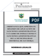 ORDENANZA N° 589-MSB - REGIMEN DE APLICACION DE SANCIONES RAS