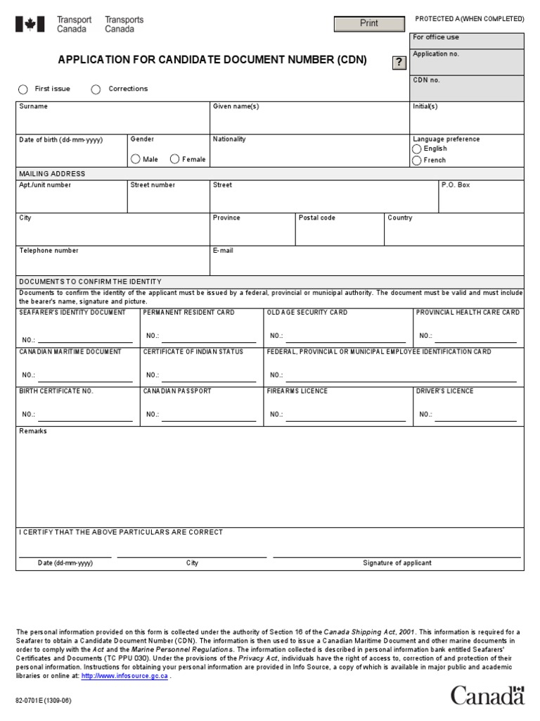 Application For Candidate Document Number (CDN) ? | PDF | Identity ...