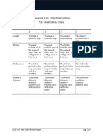 Orellana Solfege Song Rubric