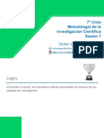 Metodología de La Investigación Científica - Sesión 7