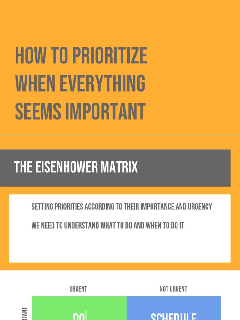 How To Prioritize When Everything Seems Important | PDF