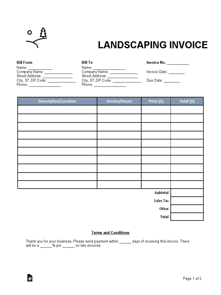Landscaping Invoice Template | PDF | Credit Card | Payments
