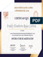 Certificado Meditacion Freddy Rojas