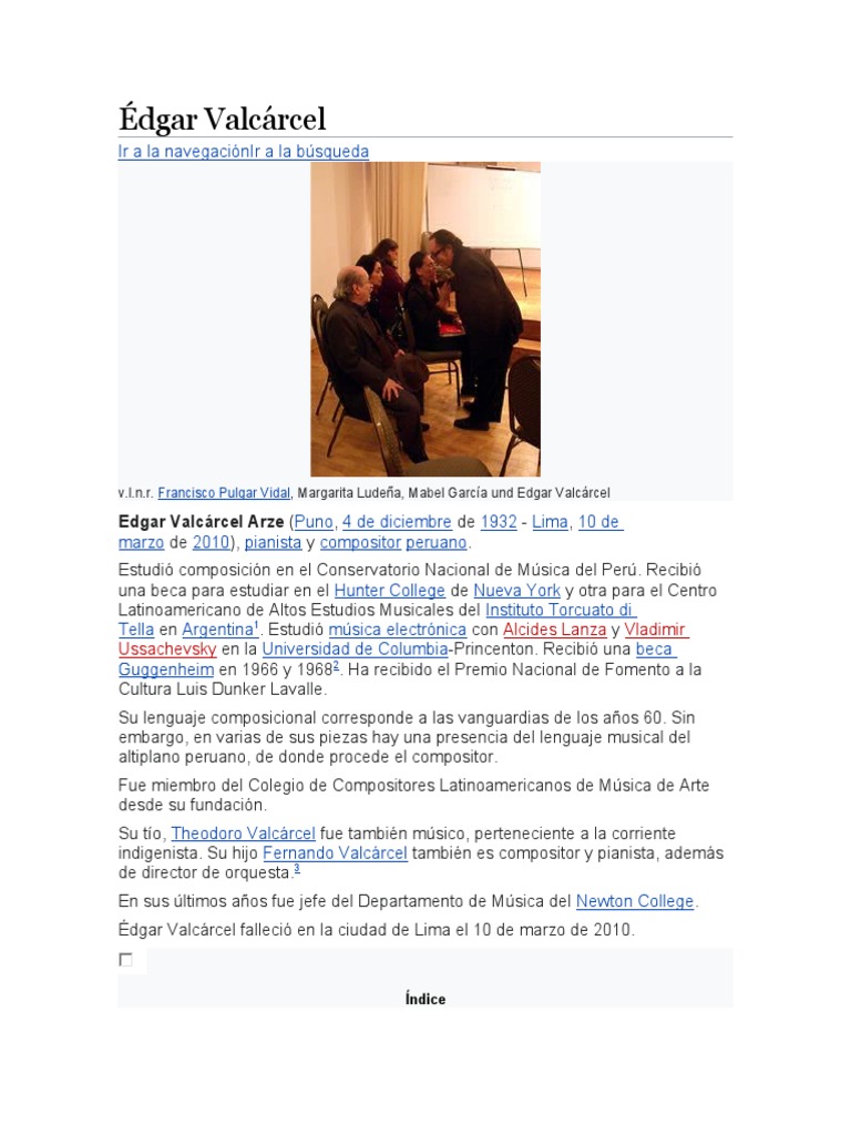 Édgar Valcárcel PDF Las artes escénicas Música clásica