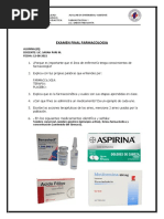 EXAMEN FINAL FARMACOLOGIA 1 LIC. SARAH PARI