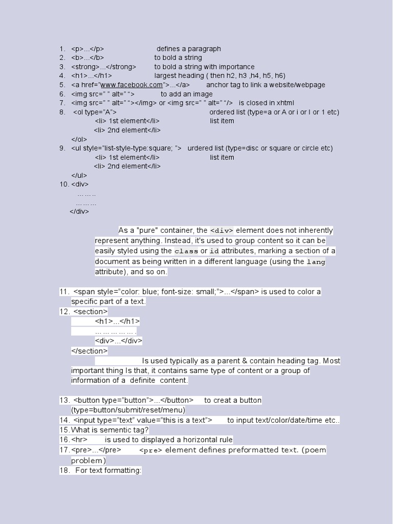 HTML For Beginner | PDF | Html Element | Computer File Formats