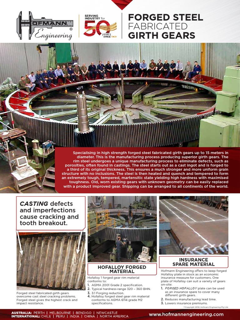 06 - Hofmann - Forged Steel Fabricated Girth Gears Brochure - A4 | PDF ...