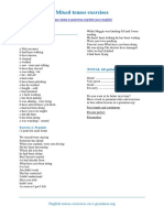 Mixed Tenses Exercises: Key With Answers