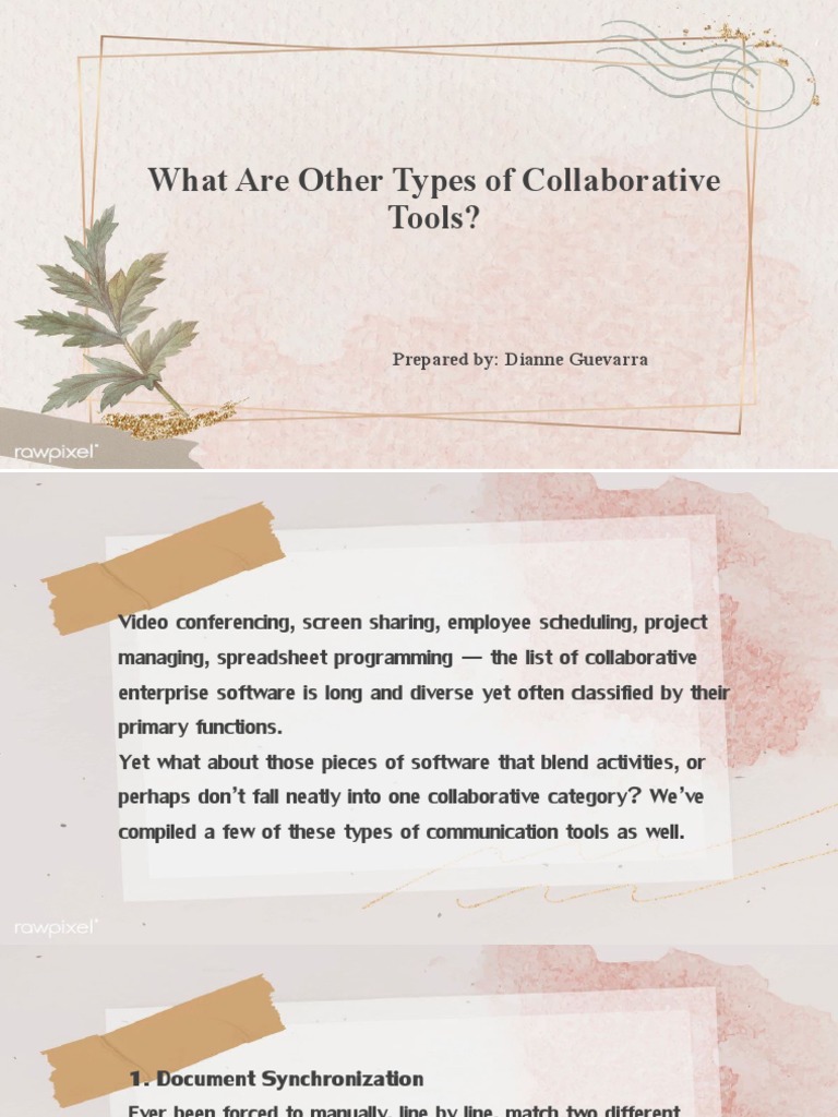 What Are Other Types of Collaborative Tools?: Prepared By: Dianne ...