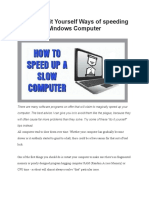 Several Do it Yourself Ways of speeding up a Slow Windows Computer