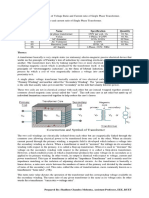 Estimate Voltage & Current Ratios of Single-Phase Transformer