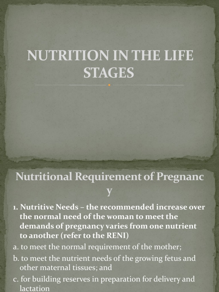 NUTRITION BY LIFE STAGE visual data 2