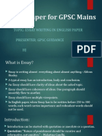 GPSC English Paper Essay Writing Techniques