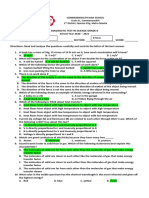 Diagnostic Test in Science Grade 8 Sy20 21