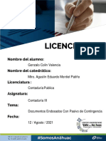 Documentos Endosados Con Pasivo de Contingencia