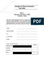 14.02 Principles of Macroeconomics Fall 2004: Quiz 3 Thursday, December 2, 2004 7:30 PM - 9 PM