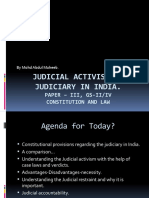 Judicial Activism by Judiciary in India.: Paper - Iii, Gs-Ii/Iv Constitution and Law