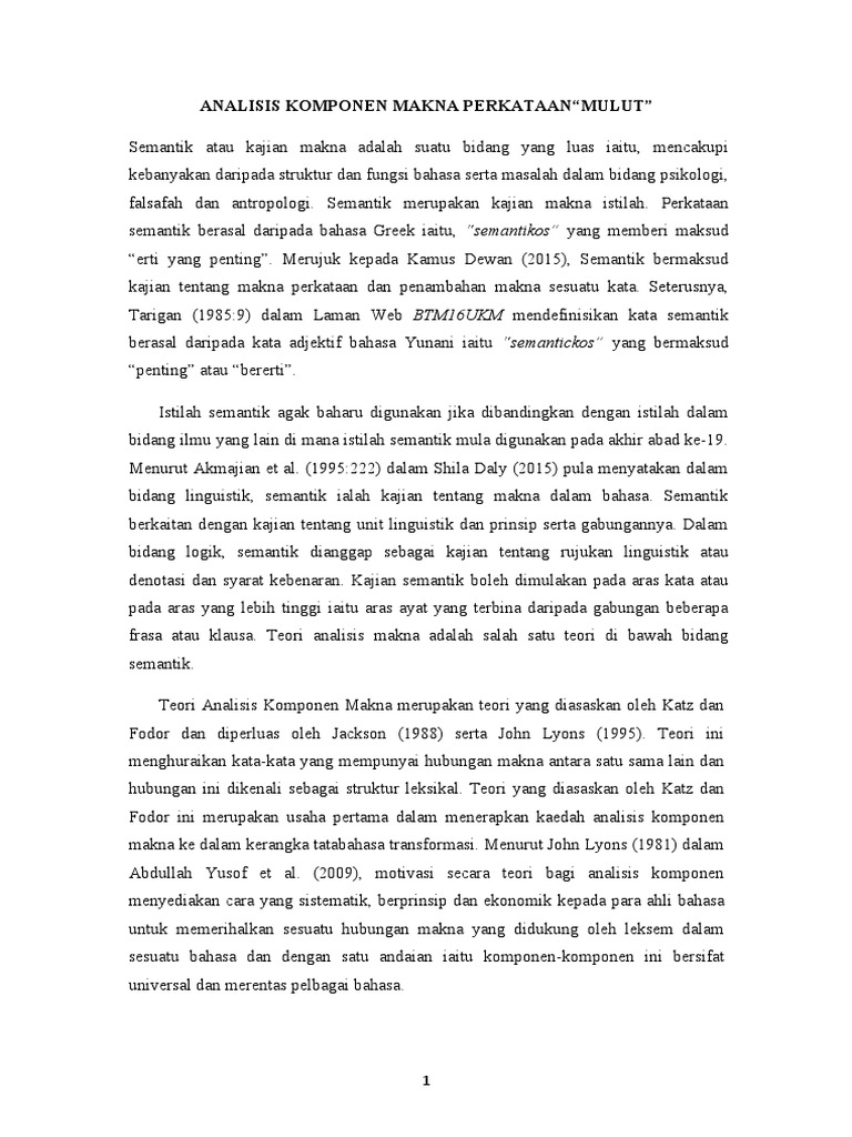 Analisis Komponen Makna Perkataan | PDF