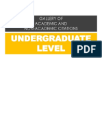 Undergraduate Level: Gallery of Academic and Non-Academic Citations