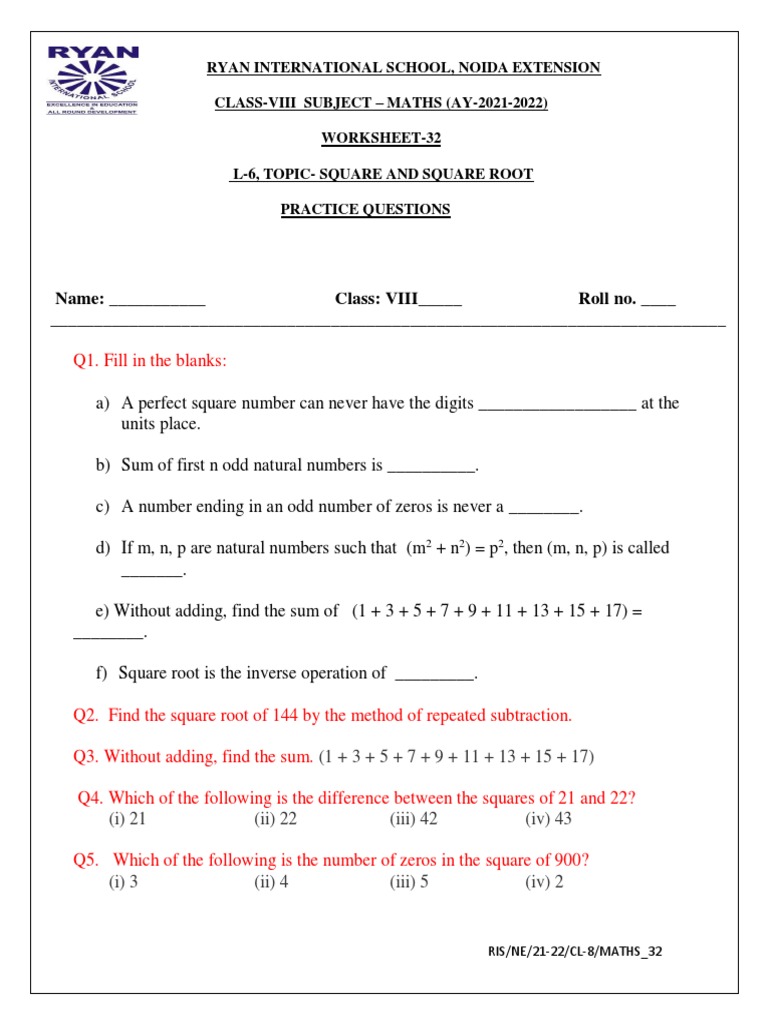 Worksheet 32 | PDF