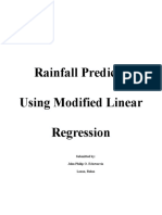 Rainfall Prediction Using Modified Linear Regression: Submitted By: John Philip O. Echevarria Lazan, Rolan