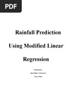 Rainfall Prediction Using Modified Linear Regression: Submitted By: John Philip O. Echevarria Lazan, Rolan