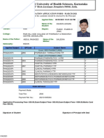Rajiv Gandhi University Health Sciences Karnataka Exam Form