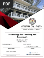 Technology For Teaching and Learning 1: MC Allied 2 SF/ Profed 08he