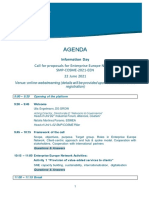 Info Day EEN Call AGENDA