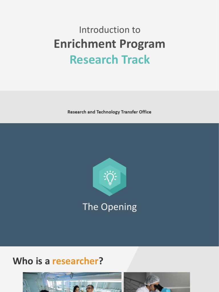 Research Track Enrichment Program Overview | PDF | Cognition | Science ...