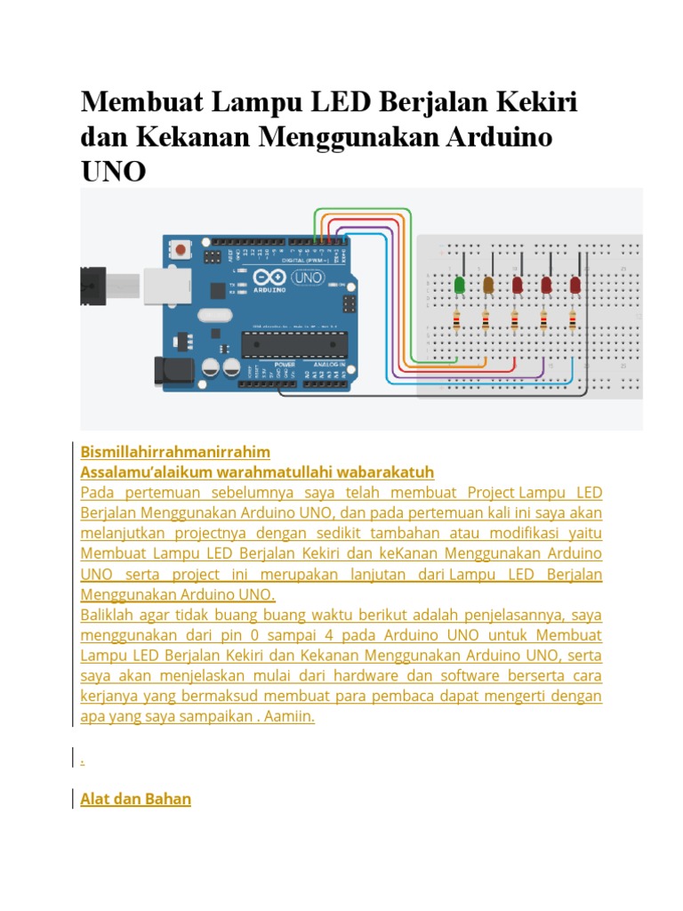 Membuat Lampu LED Berjalan Kekiri Dan Kekanan Menggunakan Arduino UNO