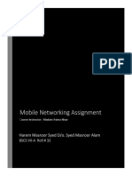 Mobile Networking Assignment: Harem Masroor Syed D/o. Syed Masroor Alam