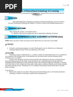 The Roles of Educational Technology in Learning: Learning Experiences & Self-Assessment Activities (Saa)