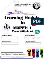 Learning Module in Mapeh 1: Term 1-Week 3-4