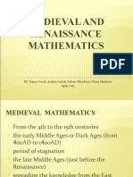 Medieval and Renaissance Mathematics: BY: Tajana Novak, Andrea Gudelj, Srđana Obradović, Mirna Marković April, 2013