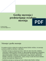 Greske Merenja I Predstavljanje Rezultata Merenja