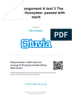 Stuvia 1064615 New Assignment A Text 3 The European Honeybee Passed With Merit