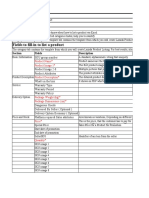 Fields To Fill-In To List A Product: Template Introduction Sheet List