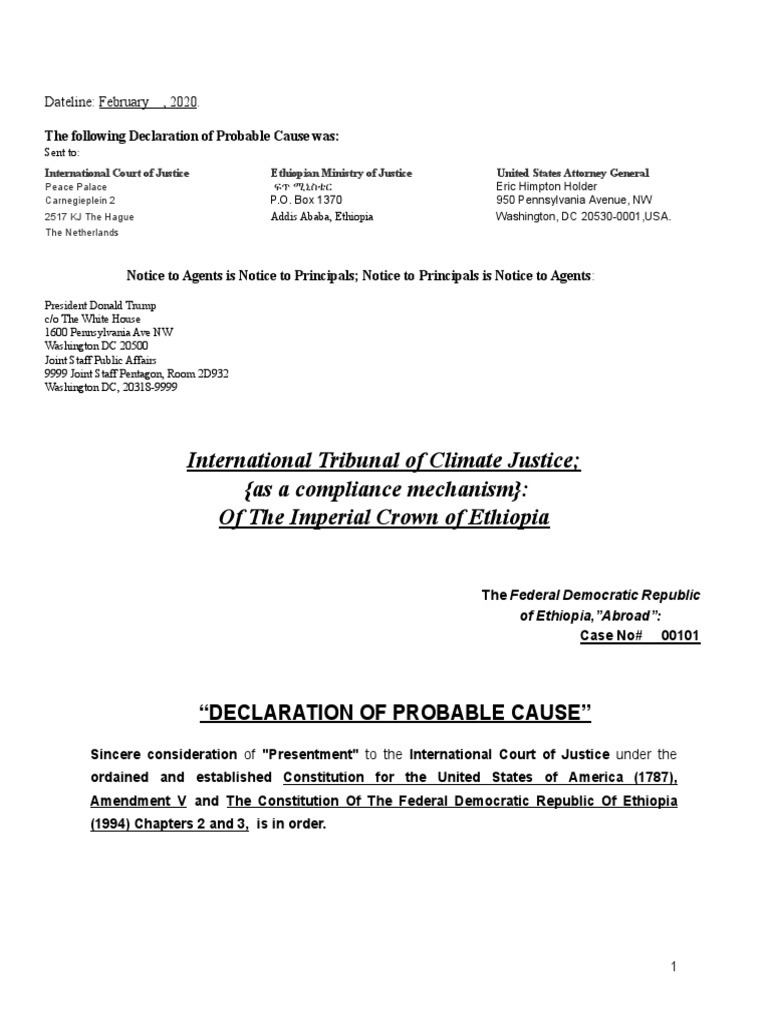 Declaration Of Probable Cause Pdf Classified Information Jurisdiction