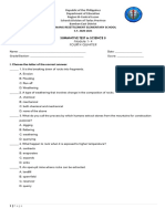 Summative Science Test for 5th Graders