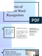 Theories of Spoken Word Recognition, PIA