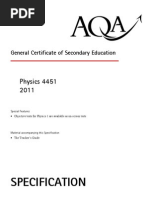 Download AQA UK GCSE Physics Specification 2011 by Stewart Feather SN52026139 doc pdf